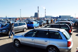 Market of second hand used cars in Kaunas city